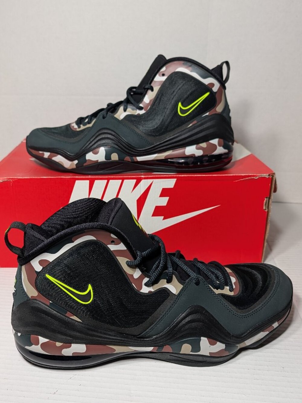 Size 12.5 - Nike Air Penny V Camo  Style 628569-307 NEW